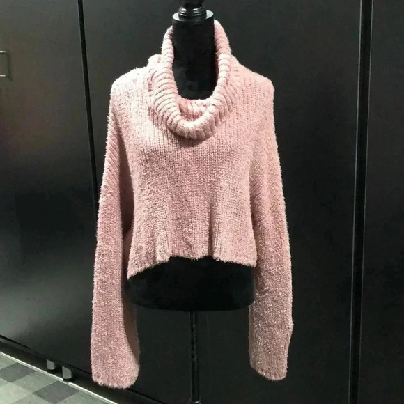 NWOT Altar’d State Oversized Knit, cropped,drape turtleneck sweater/top - Picture 1 of 8